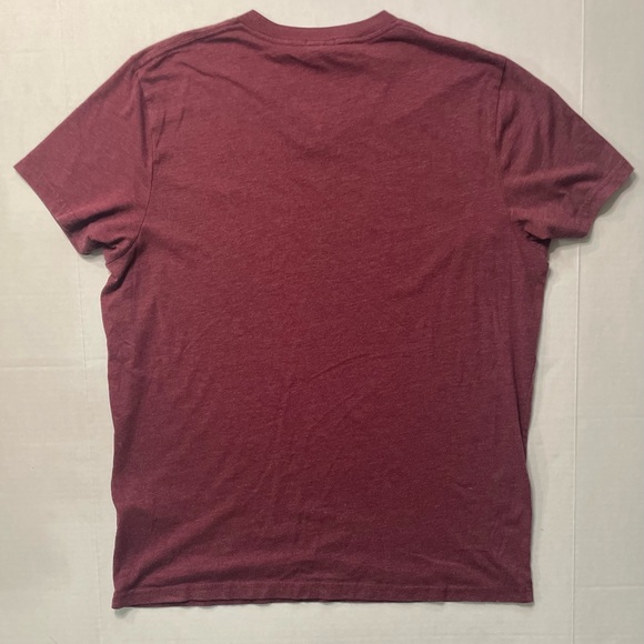 Abercrombie & Fitch Shirt Men's Size XL Muscle V-Neck Logo Maroon Short Sleeve - Picture 7 of 11